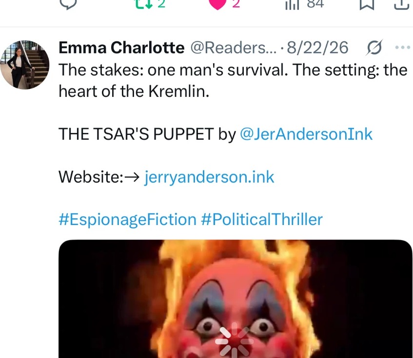 Authentic X promotional post for The Tsar's Puppet using a story-led hook